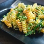 Fusilli with peas and arugula