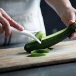 Free cutting vegetables on chopping