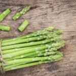 flat lay photography of asparagus