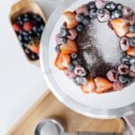 delicious homemade decorated cake on stand